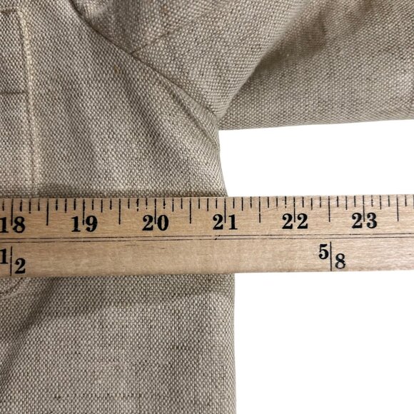 Vintage Liz Claiborne Tan Linen Cotton Open Front Blazer Jacket Size 14 - Picture 6 of 9